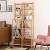 Homfa Bamboo Bathroom Shelf 7-Tier Tower Free Standing Storage Organizer Rack