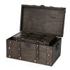 SLPR Alexander Wooden Trunk Chest with Straps (Set of 2, Rustic Brown)