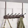 mDesign Decorative Over Door Long Easy Reach 12 Hook Metal Storage