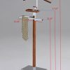 King's Brand Chrome/Tabacco Modern Wood & Metal Suit Valet Rack