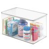 mDesign Stackable Bathroom Storage Bin Box with Lid