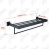 Bathroom Towel Rack - Matte Black Elegance for Bedrooms, Bathrooms, and Closets