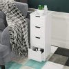 Homfa Bathroom Floor Cabinet, Wooden Free Standing Storage