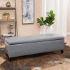 Christopher Knight Home Living Skyler Grey Leather Storage Ottoman Bench