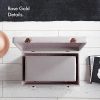 Beautify Gray Velvet Decorative Storage Trunk Set with Rose Gold Clasps