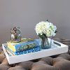 WHITE SERVING TRAY - Bright White - 20" Large Acrylic Tray for Coffee Table