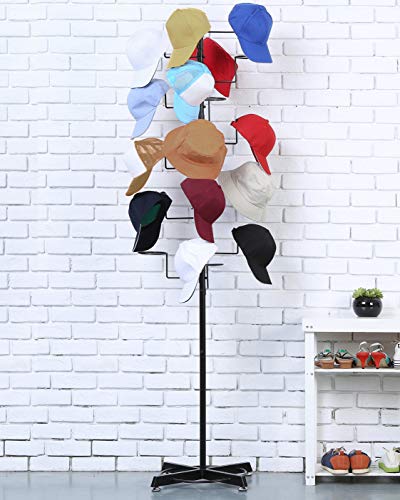 Modern Black Metal Freestanding Customizable Retail Hat Rack