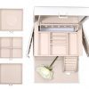 Vlando Faux Leather Jewelry Box Organizer, 6 Colors Available