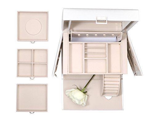 Vlando Faux Leather Jewelry Box Organizer, 6 Colors Available