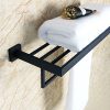 Bathroom Towel Rack - Matte Black Elegance for Bedrooms, Bathrooms, and Closets
