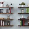 Homissue 4-Shelf Rustic Pipe Shelving Unit, Metal Decorative Accent Wall