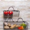 DII Vintage Wire Wall Basket, Medium, Gray