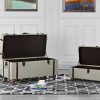 Sofamania 2-Piece Classic Tufted Linen Fabric Storage Chests