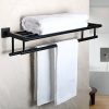Alise Bathroom Lavatory Towel Rack Towel Shelf with Two Towel Bars