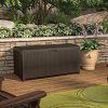 Suncast 99 Gallon Resin Wicker Patio Storage Box - Waterproof Outdoor Storage