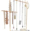 Rose Gold Jewelry Organizer Set 3 - Easily Organize Necklaces Earrings