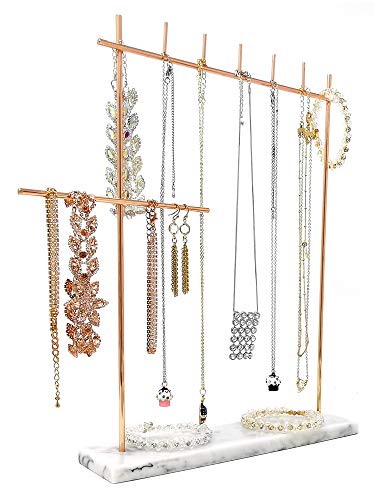 Rose Gold Jewelry Organizer Set 3 - Easily Organize Necklaces Earrings