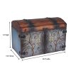 Household Essentials Vintage Wood Storage Trunk, Large