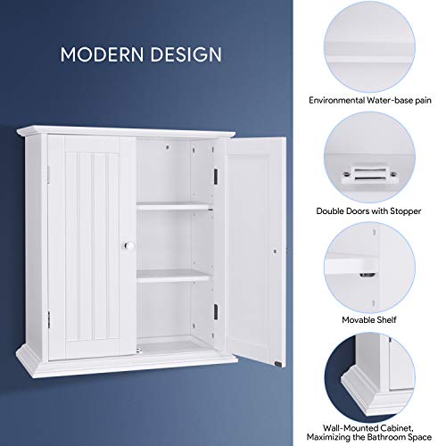 ChooChoo Bathroom Medicine Cabinet 2-Door Wall Cabinet Wood