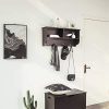 VASAGLE Wooden Entryway Hanging Shelf and 4 Dual Coat Hooks