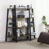 VASAGLE Industrial Ladder Shelf, 4-Tier Bookshelf, Storage Rack Shelves