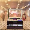 Tie Display Case for 12 Ties Ebony Walnut Two Level Storage Box