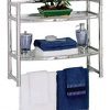Zenna Home,  2-Tier Wall Mount Bathroom Shelf, Chrome/Glass