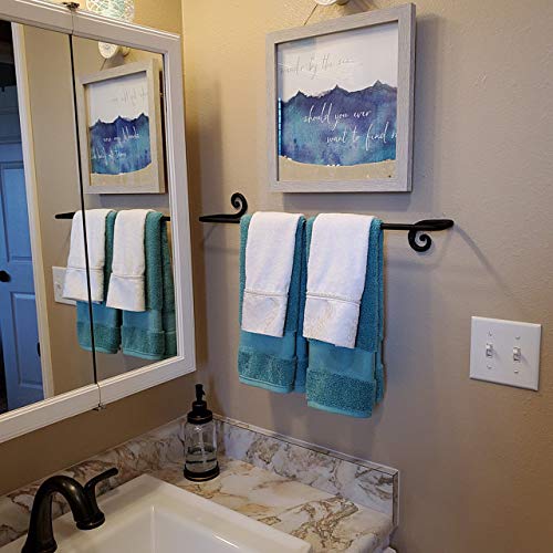RTZEN Decorative Wrought Iron Towel Holder | Long Towel Bar Rack for Kitchen