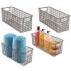 mDesign Bathroom Metal Wire Storage Organizer Bin Basket Holder