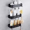 Orchilld Bathroom Shelves - Nail Free Space Aluminum Black Bathroom