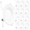 Sunco Lighting 12 Pack 5/6 Inch LED Recessed Downlight, Smooth Trim