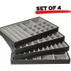 JackCubeDesign Stackable Leather Jewelry Tray Earring Necklace Bracelet