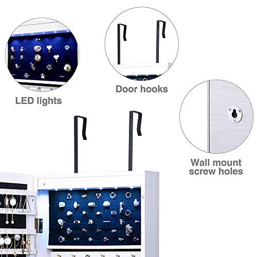 Titan Mall Jewelry Organizer 6 LEDs Jewelry Cabinet
