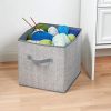 mDesign Soft Fabric Closet Storage Organizer Bin Box - Front Handle