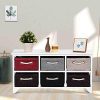 WATERJOY Wooden Basket Storage Chest, Wooden Storage Shelves