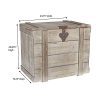 Household Essentials White Washed Rustic Decorative Wooden Trunk