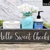 Bathroom Box Bin With Hello Sweet Cheeks. Bathroom Humor Toilet Tray