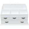 Shabby Chic White Wood 8 Trays 4 Storage Drawers Jewelry/Makeup