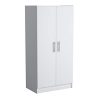 32" Wardrobe Cabinet - Contemporary Design with Brushed Steel Handles - Perfect for Organizing Clothes and Accessories