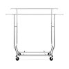 Topeakmart Commercial Grade Adjustable Double-Rail Clothing Hanging Rack