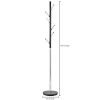 66-Inch Chrome-Plated Steel Coat Stand - Stylish 6-Hook Hall Tree for Hats, Coats, and Purses in Contemporary Spaces