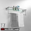 JQK Bathroom Glass Shelf, Stainless Steel Large Towel Rack