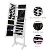 Amoiu Standing Jewelry Cabinet, Full Length Mirrored Jewelry Armoires