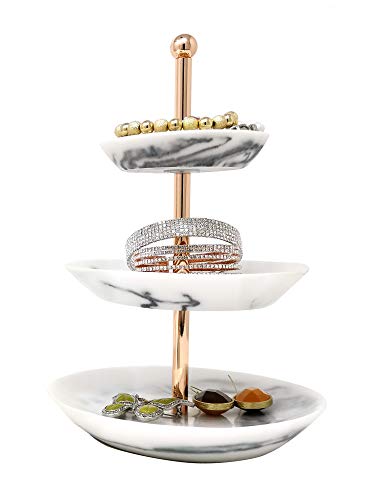 Rose Gold Jewelry Organizer Set 3 - Easily Organize Necklaces Earrings