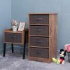 Iwell Wooden Dresser Storage Tower with Removable 4-Drawer Chest