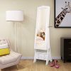 LED Mirrored Jewelry Cabinet Organizer, Full Length Standing Jewelry Storage