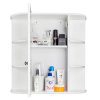 🛀 Elegant White Wall-Mounted Bathroom Cabinet with Mirror – Save Space & Organize in Style! 🌟