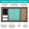 Large Rustic Wall Mounted Jewelry Organizer: 28"x16" Shabby Chic Jewelry Box