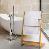 MyGift 33-Inch Freestanding Bamboo 3-Bar Towel Rack