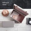 Beautify Gray Velvet Decorative Storage Trunk Set with Rose Gold Clasps